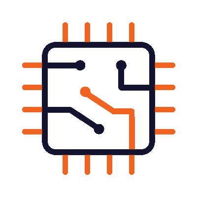 Moving Technology Integrated Circuits Icon
